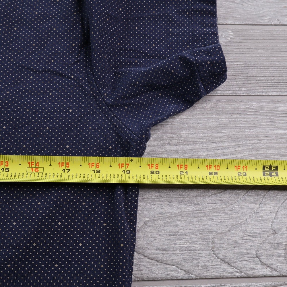 Buttercloth Icy Cotton Men's Medium Slim Fit Navy Polka Dot Button Up Shirt - Picture 4 of 6